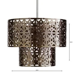 Cut Out 2 Tier Antique Brass Easy Fit Pendant Shade -Lighting Sale Store 1000011025 alt04