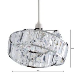 Lilia Acrylic Clear Easy Fit Pendant Shade -Lighting Sale Store 1000070584 alt04