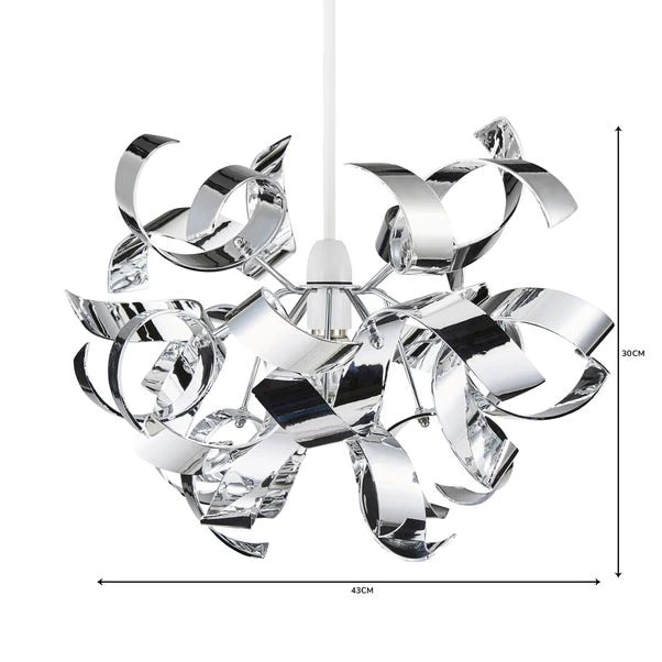 Iris Ribbon Chrome Easy Fit Pendant 5 Iris Ribbon Chrome Easy Fit Pendant - Image 5