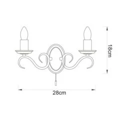 Vogue Bernice Antique Brass 2 Light Wall Light -Lighting Sale Store 1000156380 alt06