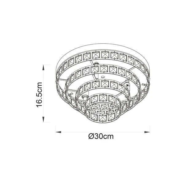 Vogue Motown 4 Light Jewel Flush Ceiling Light 11 Vogue Motown 4 Light Jewel Flush Ceiling Light - Image 11