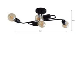 Kacy Black 4 Light Semi Flush Ceiling Light -Lighting Sale Store 1000157752 alt04