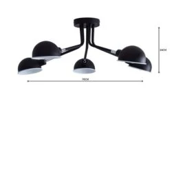 Elements Borr Black 5 Light Semi Flush Ceiling Light 10 Elements Borr Black 5 Light Semi Flush Ceiling Light -Lighting Sale Store 1000157756 alt04