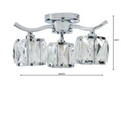 Kleio 3 Light Glass Chrome Semi Flush Ceiling Light -Lighting Sale Store 1000157757 alt04