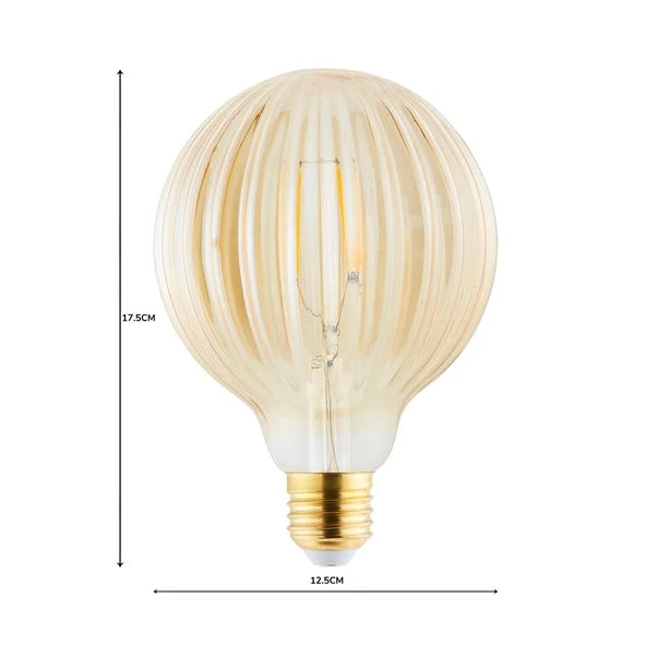 Status Bardot 4W ES Ribbed Pumpkin Amber Glass Bulb 5 Status Bardot 4W ES Ribbed Pumpkin Amber Glass Bulb - Image 5