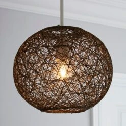 Lighting Sale Store 36 Abaca Ball Easy Fit Pendant Shade