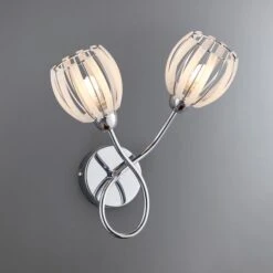 Rosa 2 Light Chrome Wall Light