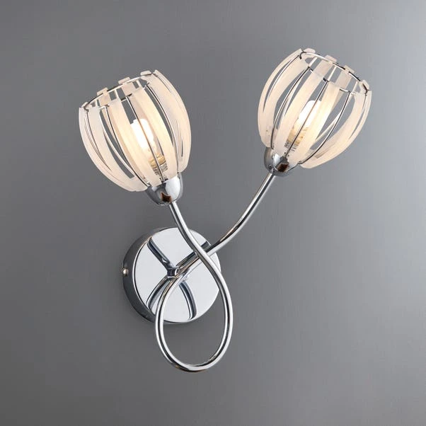 Rosa 2 Light Chrome Wall Light 1 Rosa 2 Light Chrome Wall Light