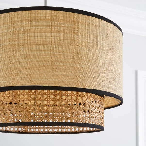 Malika Cane 2 Tier Easy Fit Pendant Shade 3 Malika Cane 2 Tier Easy Fit Pendant Shade - Image 3