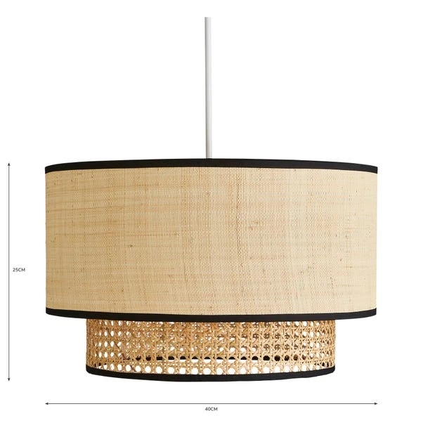 Malika Cane 2 Tier Easy Fit Pendant Shade 5 Malika Cane 2 Tier Easy Fit Pendant Shade - Image 5