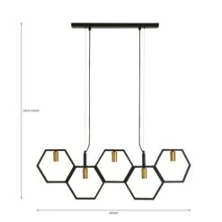 Hexagon 5 Light Diner Ceiling Light -Lighting Sale Store 30731128 alt07