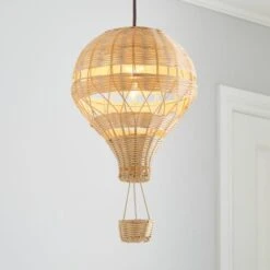 Hot Air Balloon Rattan Easy Fit Pendant Shade -Lighting Sale Store 30732597