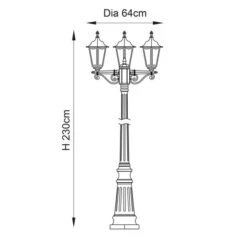 Vogue Trenton Outdoor 3 Light Lamppost -Lighting Sale Store 30743490 alt08