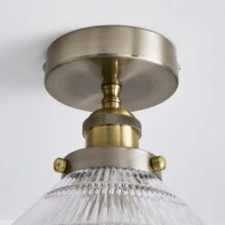 Logan Glass Satin Nickel Semi Flush Ceiling Light -Lighting Sale Store 30755756 alt03