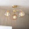 Vogue Arkoma 3 Light Semi Flush Ceiling Light