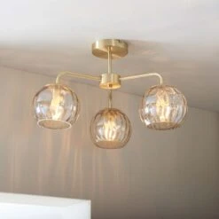Vogue Arkoma 3 Light Semi Flush Ceiling Light