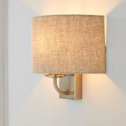 Set Of 2 Preston Natural Shaded Wall Lights