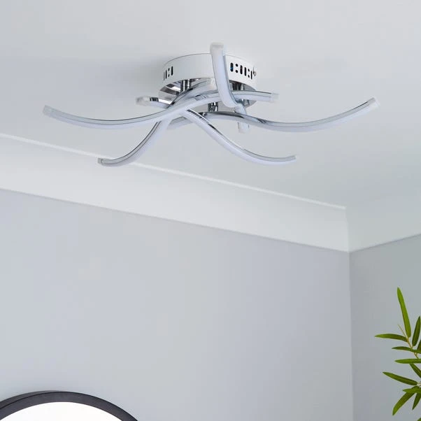 Layla 5 Light Integrated LED Chrome Flush Ceiling Light 2 Layla 5 Light Integrated LED Chrome Flush Ceiling Light - Image 2