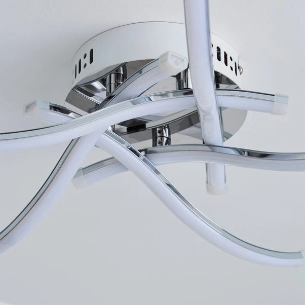 Layla 5 Light Integrated LED Chrome Flush Ceiling Light 4 Layla 5 Light Integrated LED Chrome Flush Ceiling Light - Image 4