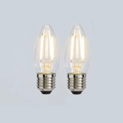 Set Of 2 Status 4W ES Filament Candle Bulbs