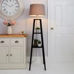 Beaumont Plant Stand Wooden Floor Lamp -Lighting Sale Store 30787665