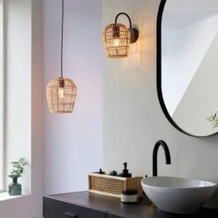 Kirra Bathroom Faux Rattan Wall Light -Lighting Sale Store 30789838 alt05