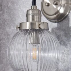 Broden Ribbed Chrome Wall Light -Lighting Sale Store 30789885 alt02