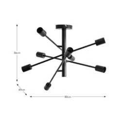 Elements Koppla 8 Light Semi Flush Ceiling Light -Lighting Sale Store 30832004 alt05