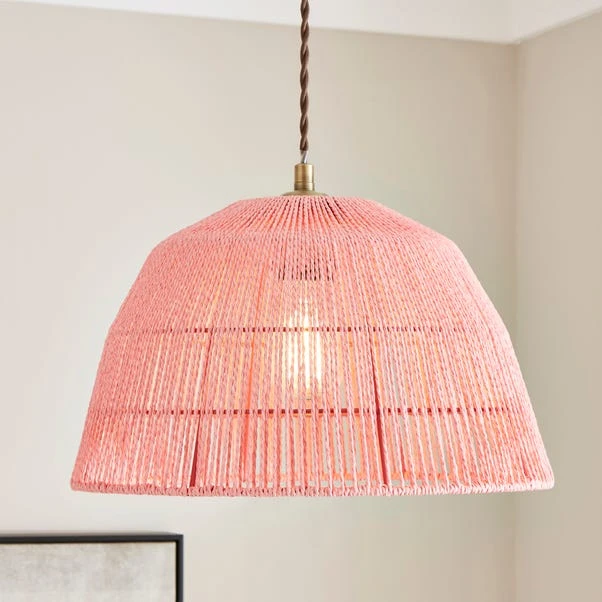Kabir Pink String Easy Fit Pendant Shade 1 Kabir Pink String Easy Fit Pendant Shade