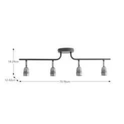 Marsden Industrial 4 Light Semi Flush Spotlight Bar -Lighting Sale Store 30833997 alt04