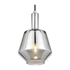 Jake Shiny Smoked Glass Pendant Light -Lighting Sale Store 30850634 alt03