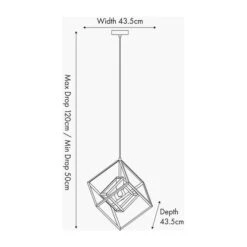 Alessio Nickel Metal Cube Pendant Light -Lighting Sale Store 30850636 alt05