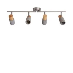 Inka 4 Light Concrete Wood Effect Semi Flush Spotlight Bar -Lighting Sale Store 30856971 alt05