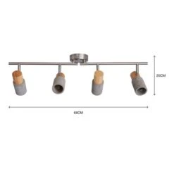 Inka 4 Light Concrete Wood Effect Semi Flush Spotlight Bar -Lighting Sale Store 30856971 alt07