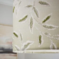 Green Leaf Embroidered Lamp Shade 7 Green Leaf Embroidered Lamp Shade -Lighting Sale Store 30866836 alt04