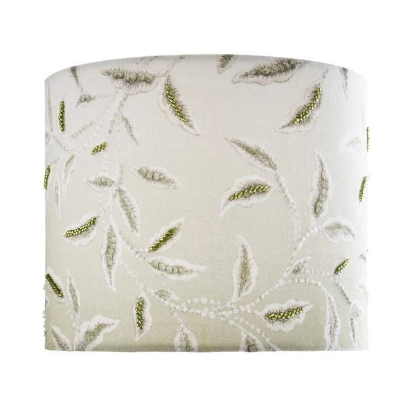 Green Leaf Embroidered Lamp Shade 5 Green Leaf Embroidered Lamp Shade - Image 5