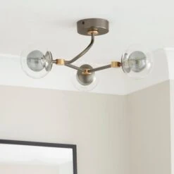 Molecular Industrial 3 Light Semi Flush Ceiling Light -Lighting Sale Store 30868886