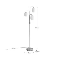 Frosted Tulip 3 Light Ribbed Glass Adjustable Floor Lamp -Lighting Sale Store 30869080 alt08