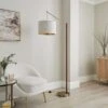 Hazelle Boucle Wooden Floor Lamp
