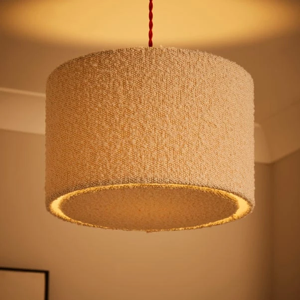 Hazelle Boucle Drum Lamp Shade 2 Hazelle Boucle Drum Lamp Shade - Image 2