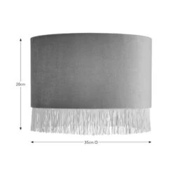 Fringed Velvet Drum Lamp Shade -Lighting Sale Store 30870733 alt08