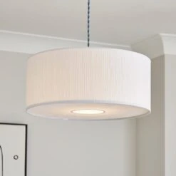 Lighting Sale Store 8 Rippled Paper Shallow Diffuser Drum Lamp Shade