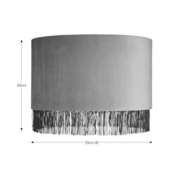 Fringed Velvet Drum Lamp Shade -Lighting Sale Store 30870757 alt08