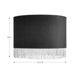 Fringed Velvet Drum Lamp Shade -Lighting Sale Store 30870759 alt08