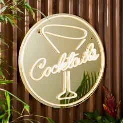 Cocktail Indoor Outdoor Mirrored Neon Sign -Lighting Sale Store 30873115 alt02