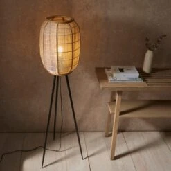 Vogue Zen Linen And Bamboo Floor Lamp -Lighting Sale Store 30878911 alt02