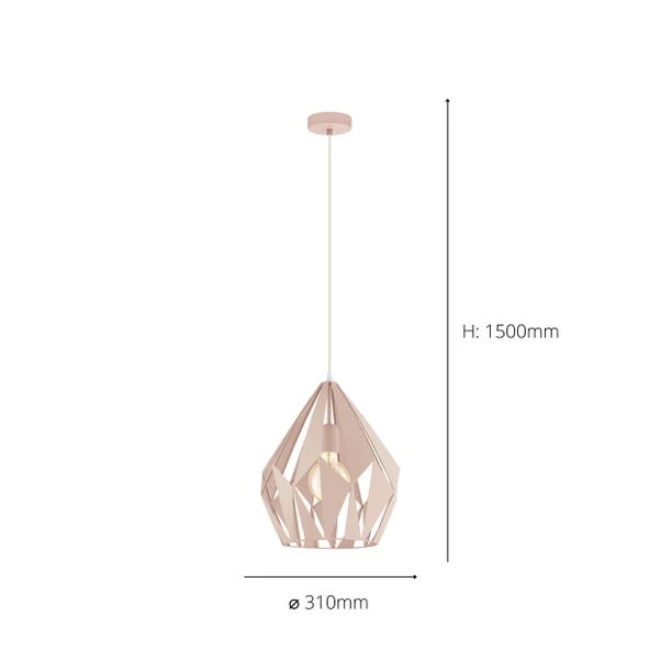 EGLO Carlton-P Apricot Pendant Light 4 EGLO Carlton-P Apricot Pendant Light - Image 4