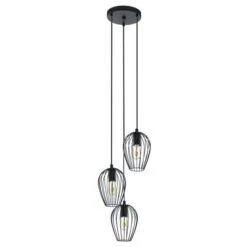 EGLO Newtown Vintage Caged 3 Light Cluster Ceiling Light -Lighting Sale Store 30886083 alt02