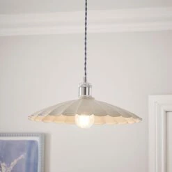 Maya Scalloped Metal Easy Fit Pendant Shade -Lighting Sale Store 30898493