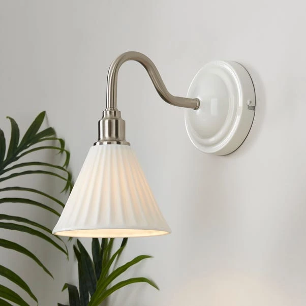 Lilbourne Ribbed Ceramic Wall Light 1 Lilbourne Ribbed Ceramic Wall Light